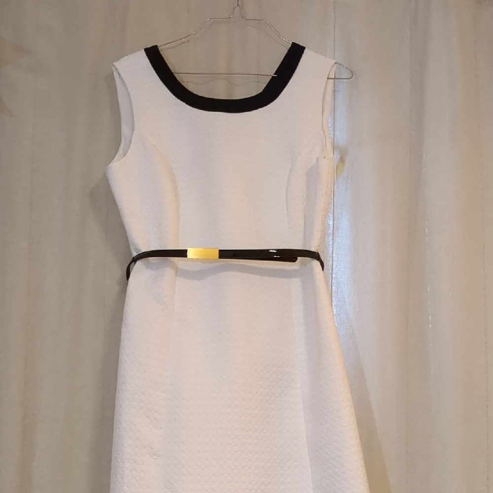 Jones New York Black and White Sheath Mini Dress
